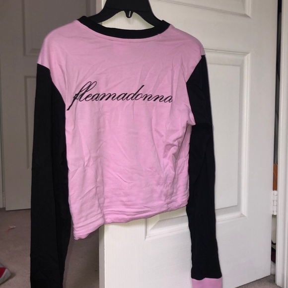 Fila X Fleamadonna UO Pink Long Sleeve Crop Tee - Picture 3 of 5
